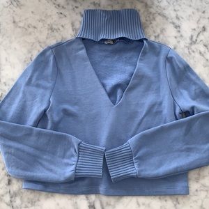 Zara Cropped Choker Sweater Top
